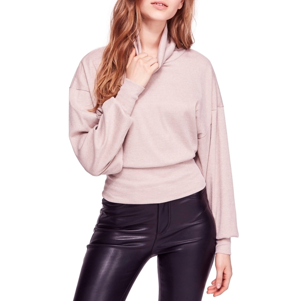 Free People Womens Glam Pullover Sweater Off-White Size L